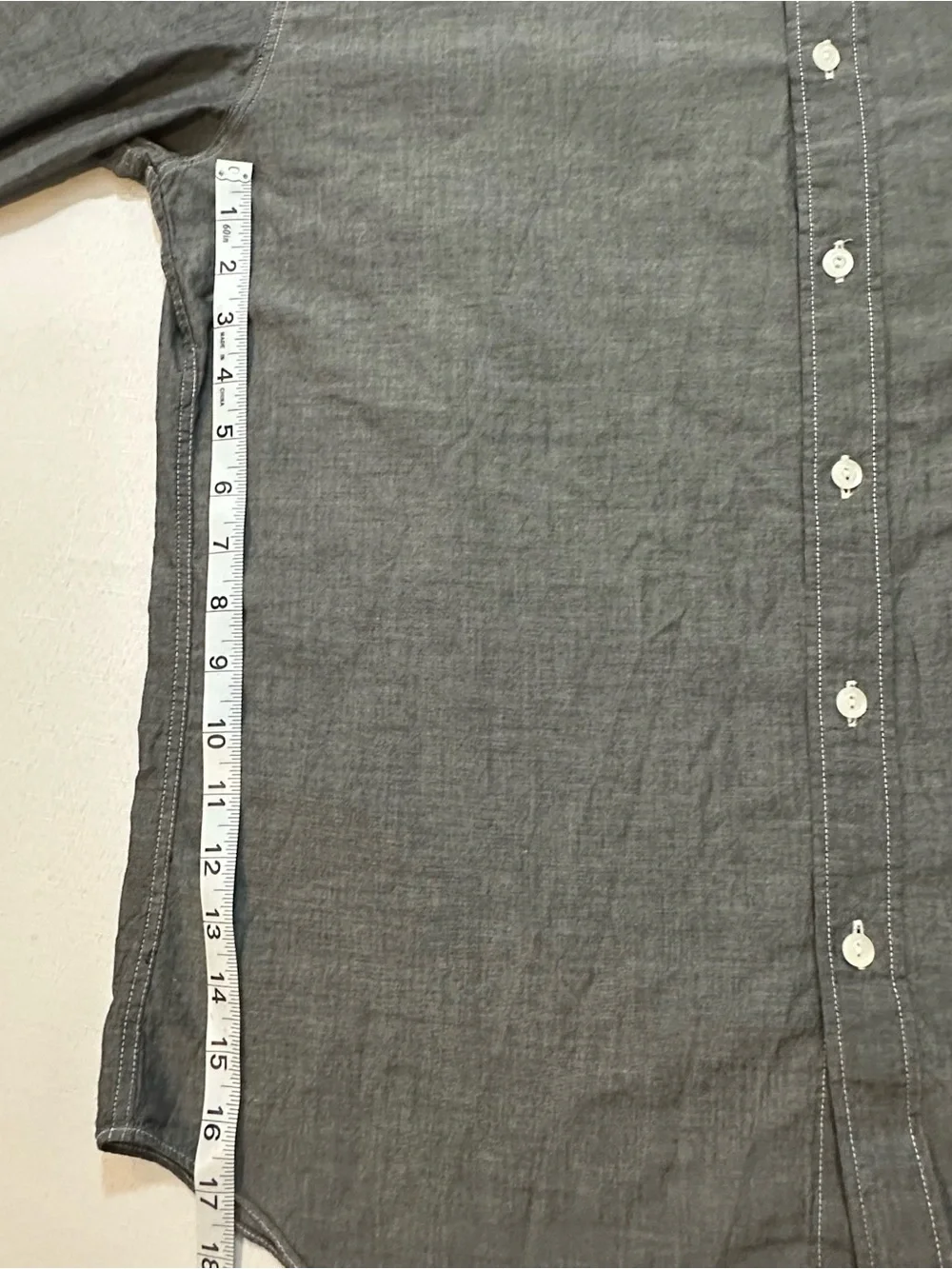 J.Crew Factory Gray Chambray Button Up Shirt Large